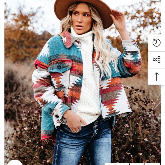 VICI Zion Distressed Button Down Shacket - Rust - Picture 13 of 15